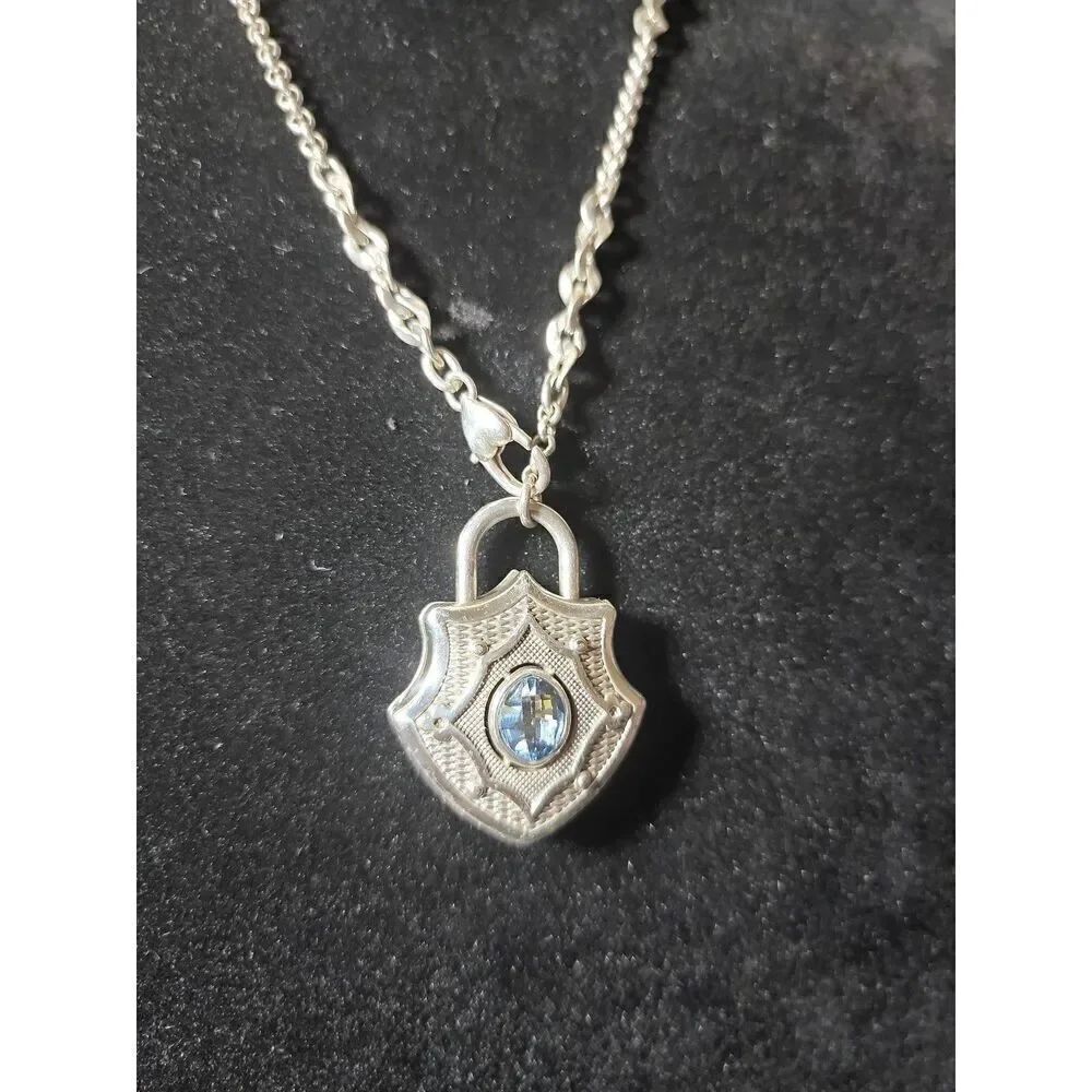 Brighton Love Padlock Silver Long Necklace